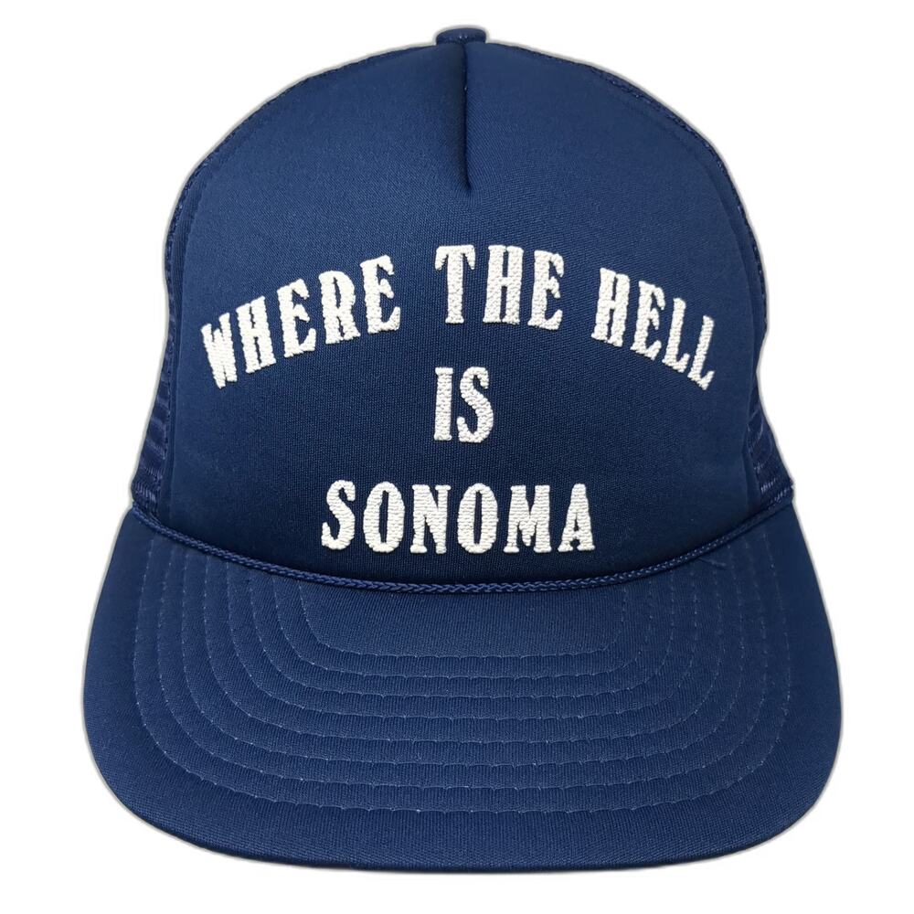 Winner Blue Trucker Hat One Size Mesh Back Snapback Where The Hell Is Sonoma